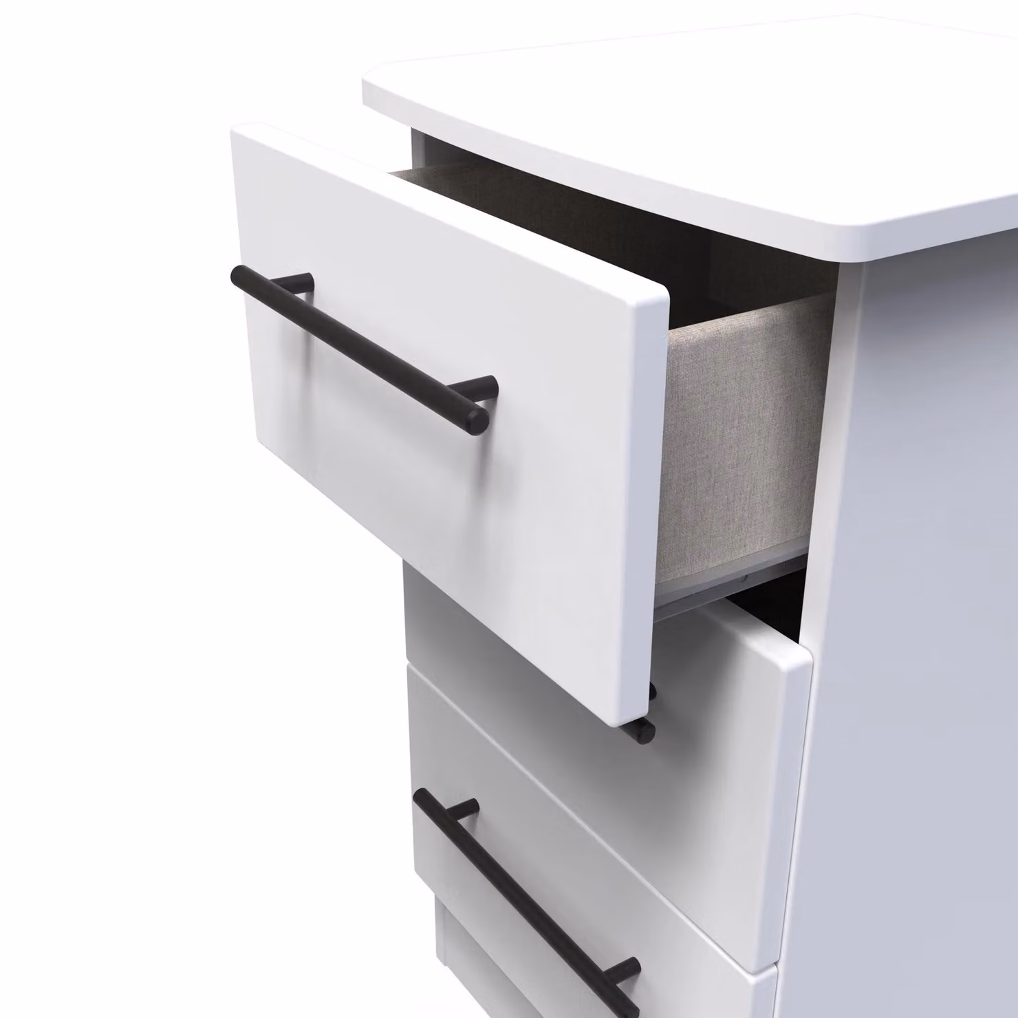 2 U Howard 3 Drawer Bedside Cabinet in White, Ready Assembled – 2