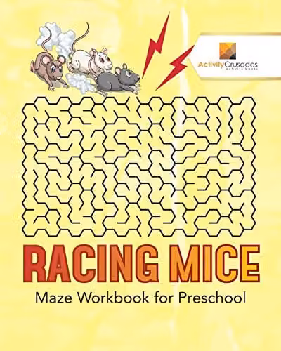 Activity Crusades Racing Mice Maze Workbook for Preschool, W: 25.4 cm, H: 25.4 cm