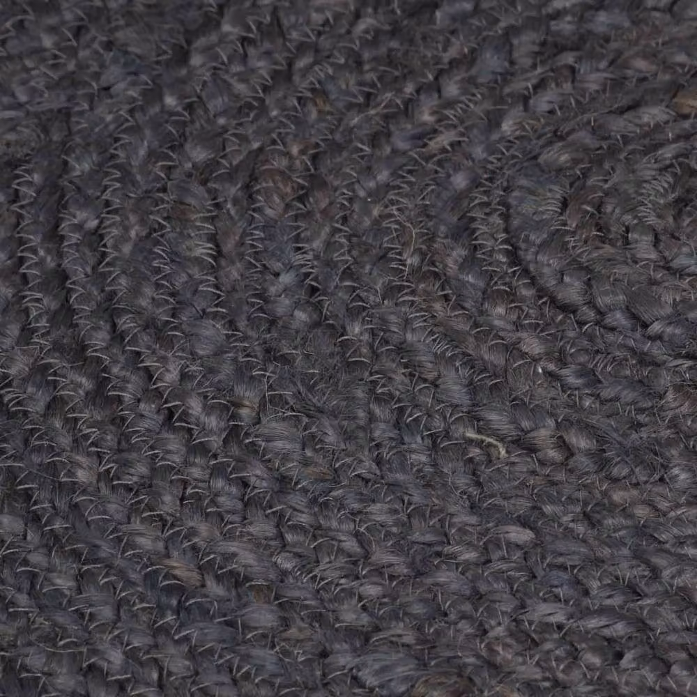 Berkfield Home Handmade Braided Jute Round Rug in Grey, Diameter: 100 cm – 2