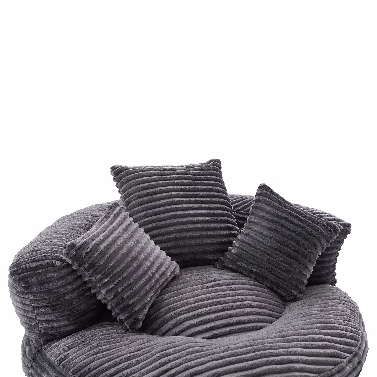 Aosom UK Giant Bean Bag Chair with Shredded Memory Foam, Pre-Filled High Back Lounge Chair, Grey, W: 108 cm, D: 108 cm, H: 52 cm – 6