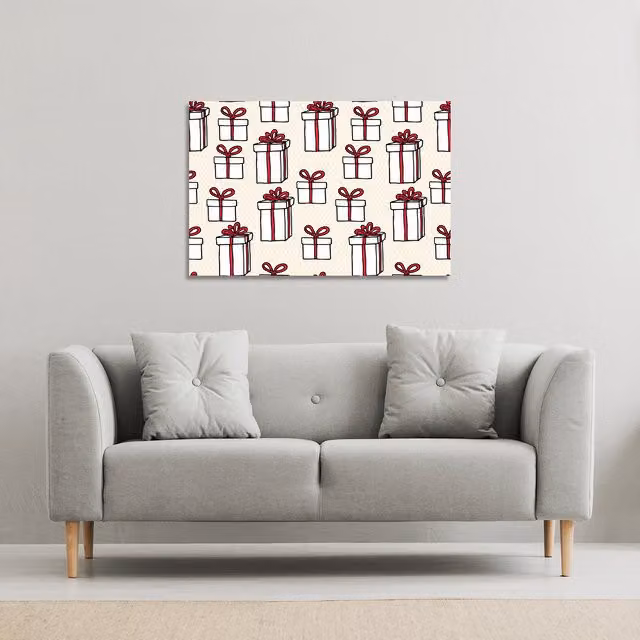 Benjamin Tate Design LTD Simple Pattern Gallery Abstract Canvas Wall Art, Red, W: 61 cm, H: 41 cm