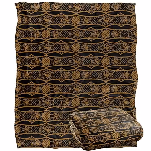 LOGOVISION Game of Thrones House of the Dragon Throw Blanket, White and Multicolour, W/D/H: 152 x 127 cm