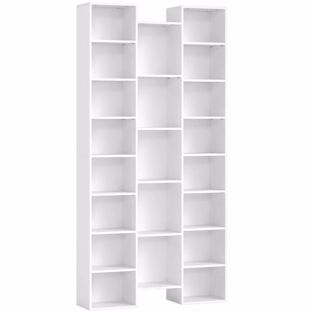 Wyld Haus Elpa 21 Compartment White Storage Bookcase with Adjustable Shelves – 2