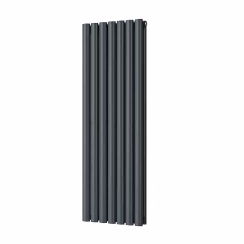 UK Radiators Omeara Anthracite Elliptical Tube Vertical Designer Radiator, H 120 cm x W 40.6 cm – 2