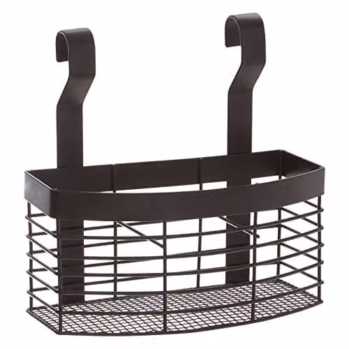 Orsina Sorello Black Metal Mesh Hanging Storage Basket W/D/H: 12 x 20 x 21 cm
