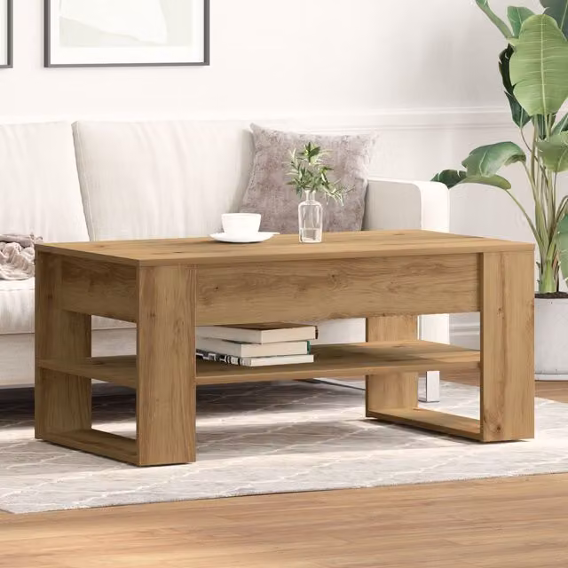 Berkfield Home Artisan Solid Oak Coffee Table in Brown