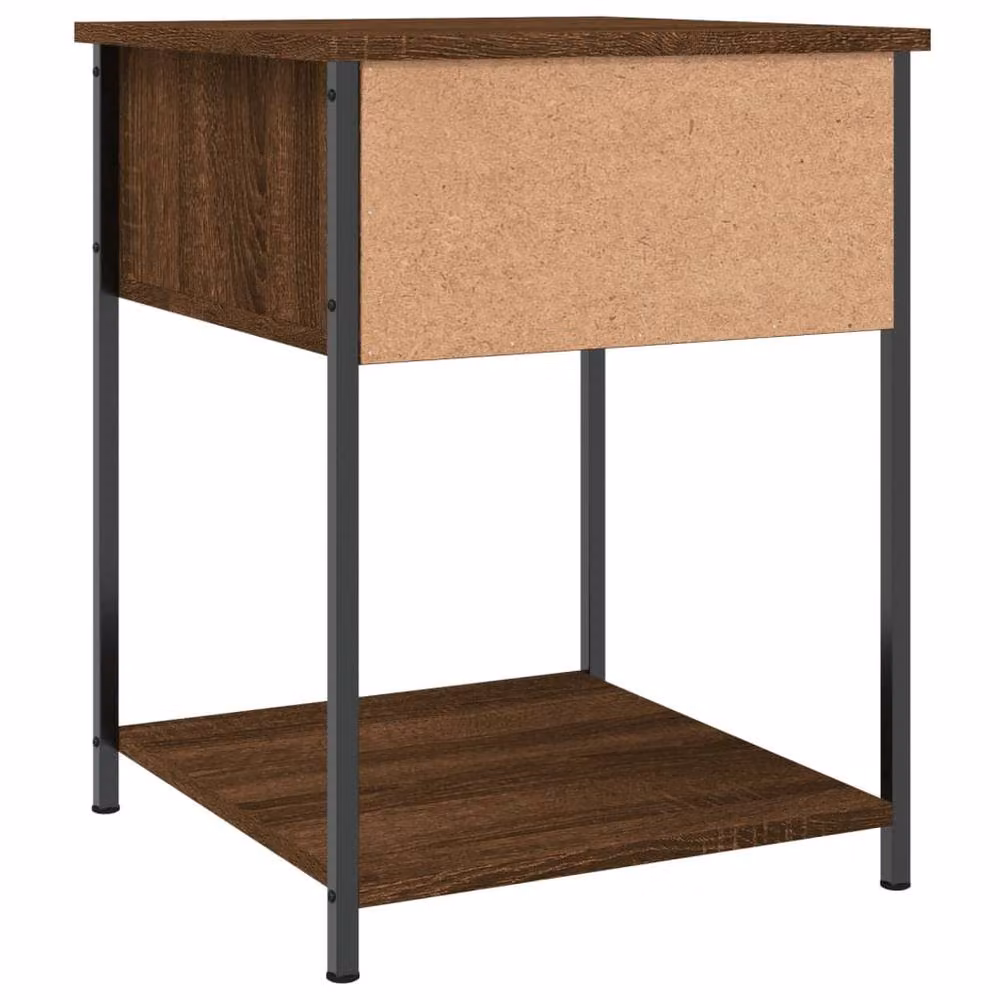 Berkfield Home Brown Oak Bedside Table W: 44 cm, D: 45 cm, H: 58 cm – 5