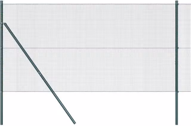 Berkfield Home Green PVC-Coated Steel Welded Wire Fence with 13 Posts, H: 120 cm, L: 50 m