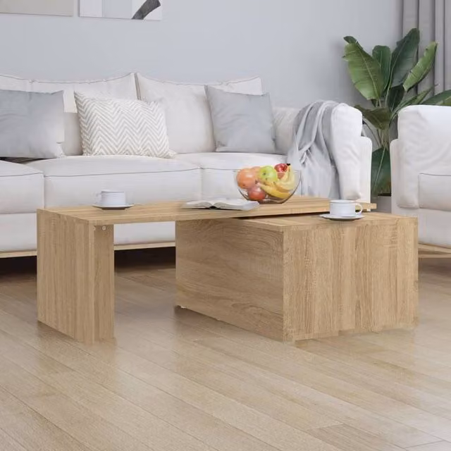 Berkfield Home Sonoma Oak Coffee Table in Beige, W: 150 cm, D: 50 cm, H: 35 cm – 1