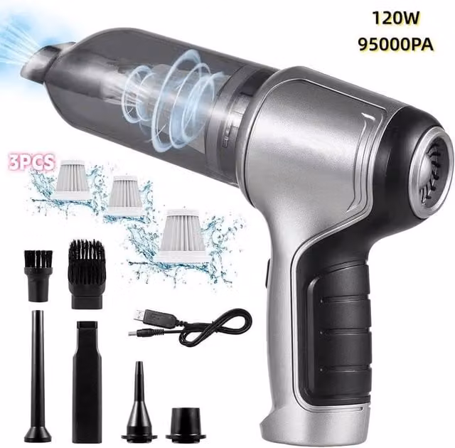 EONLION Cordless Wet and Dry Car Vacuum Cleaner with Strong Suction in Grey – 1