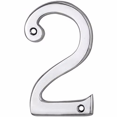 Loops Chrome House Numeral Plaque, Height: 75 mm, Depth: 4 mm