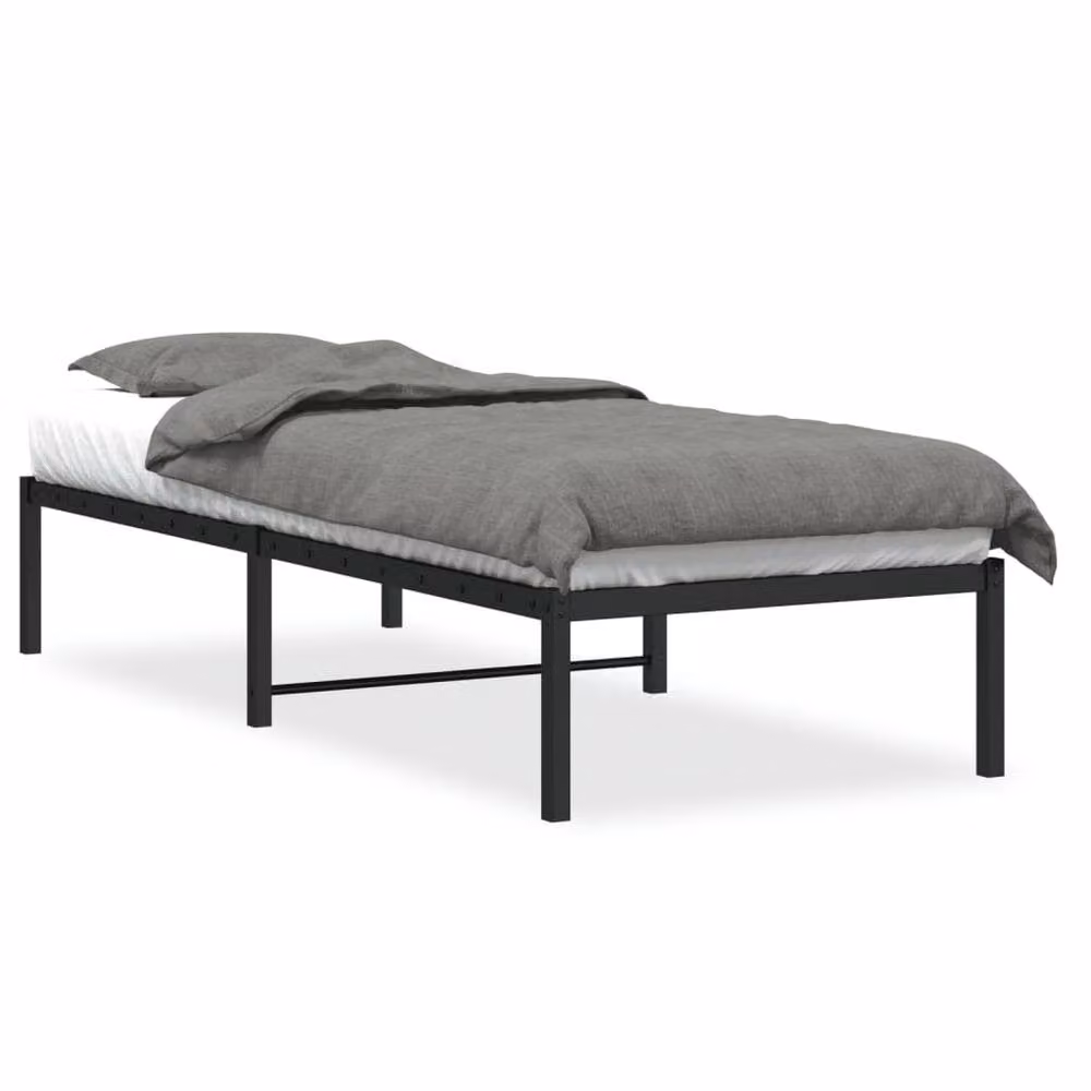 Berkfield Home Metal Bed Frame in Black, W/D/H: 80 x 200 cm – 2