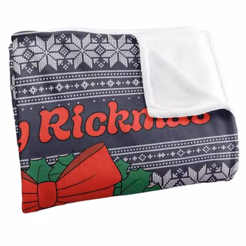 LOGOVISION Rick and Morty Merry Rickmas Ugly Christmas Sweater Super Soft Fleece Throw Blanket, Multicolour, W/D/H: 91 x 147 cm – 2