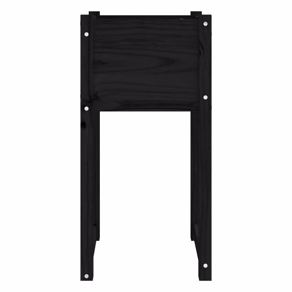 Berkfield Home Black Solid Wood Pine Planter W/D/H: 40 x 40 x 81 cm – 4