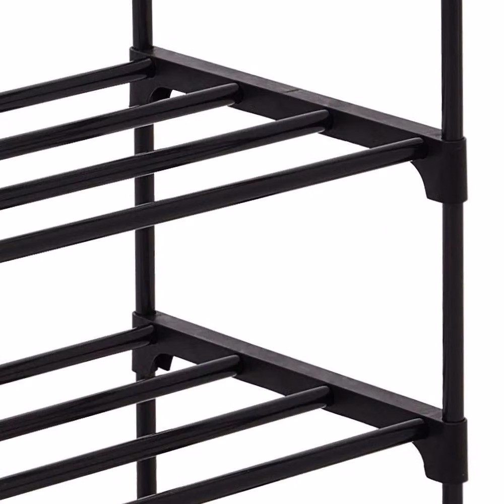FORGEVIO 5-Tier Adjustable Metal Shoe Rack in Black – 5