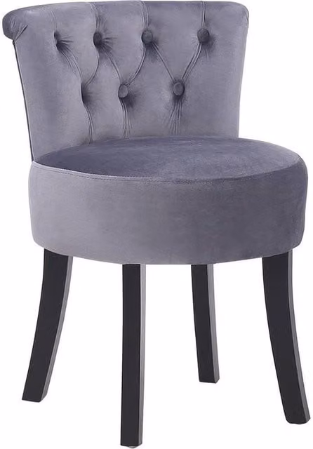 FORGEVIO Grey Velvet Fabric Dressing Table Chair – 1