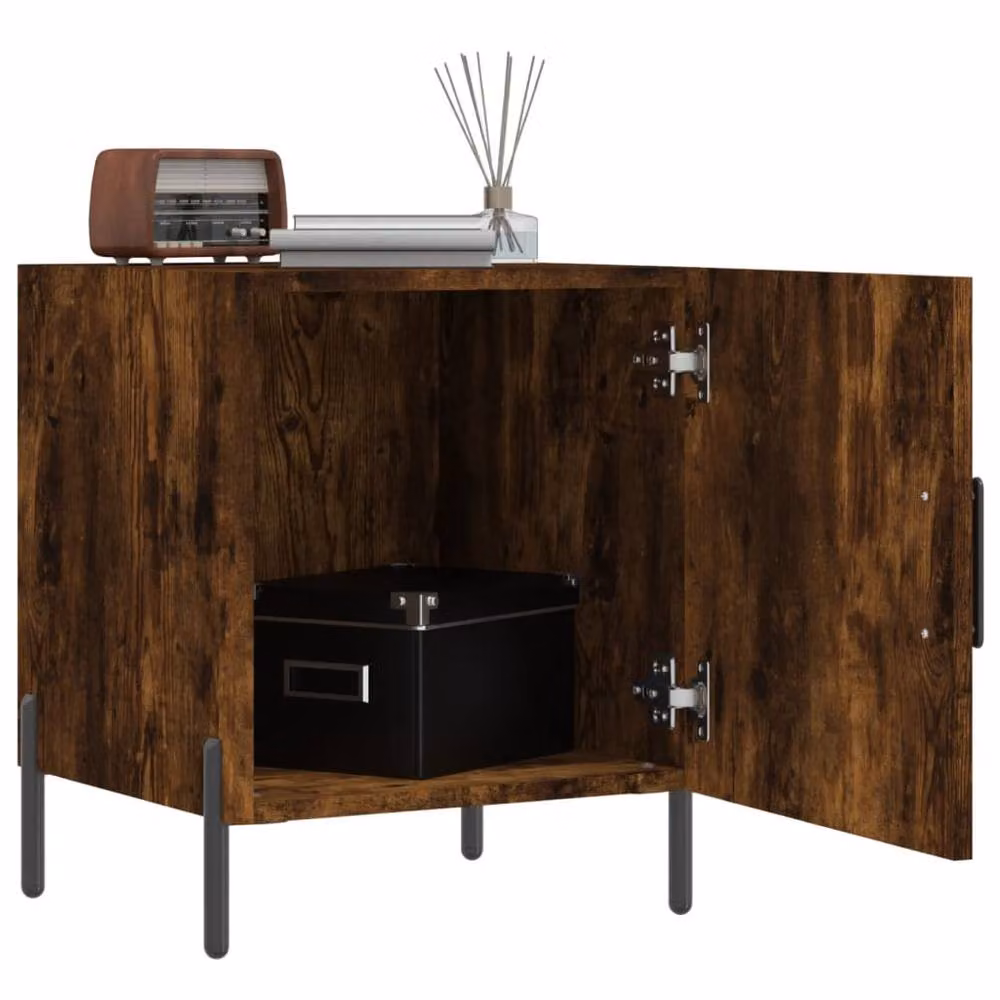 Berkfield Home Bedside Cabinet in Smoked Oak Brown, W/D/H: 40 x 40 x 50 cm – 3