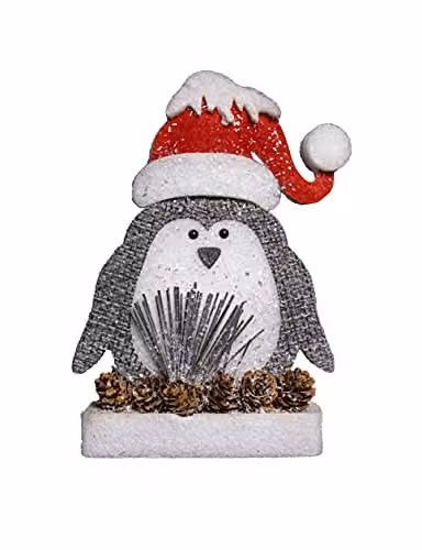 Shatchi Red Multicolour Penguin Christmas Tabletop Figure, Height: 20 cm – 1