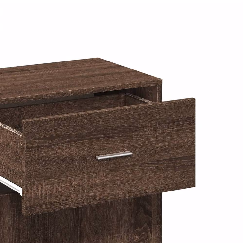 Berkfield Home Brown Oak Storage Cabinet with Hinged Doors and Drawers, W: 56.5 cm, D: 39 cm, H: 90 cm – 7