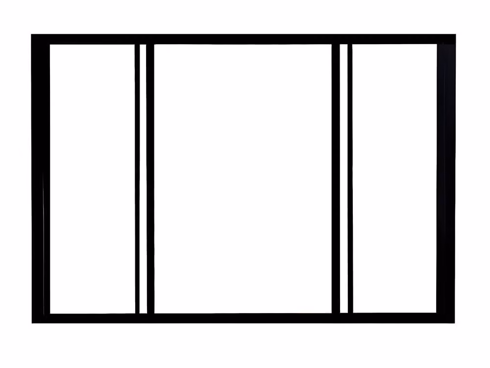 Vente-unique Ravena Industrial Sliding Glass Partition in Black, W/H: 120 x 105 cm – 2