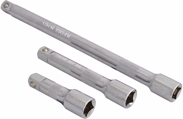Bluespot Tools 1/2 inch Square Drive Chrome Vanadium Extension Bar Set, 3 Piece, Silver and Multicolour