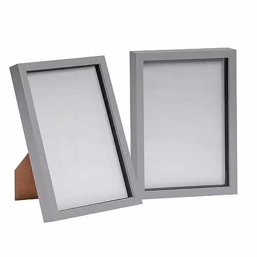 Nicola Spring 3D Shadow Box Photo Frames, Pack of 2, Grey, W/D/H: 23.3 x 32.0 x 3.5 cm – 1