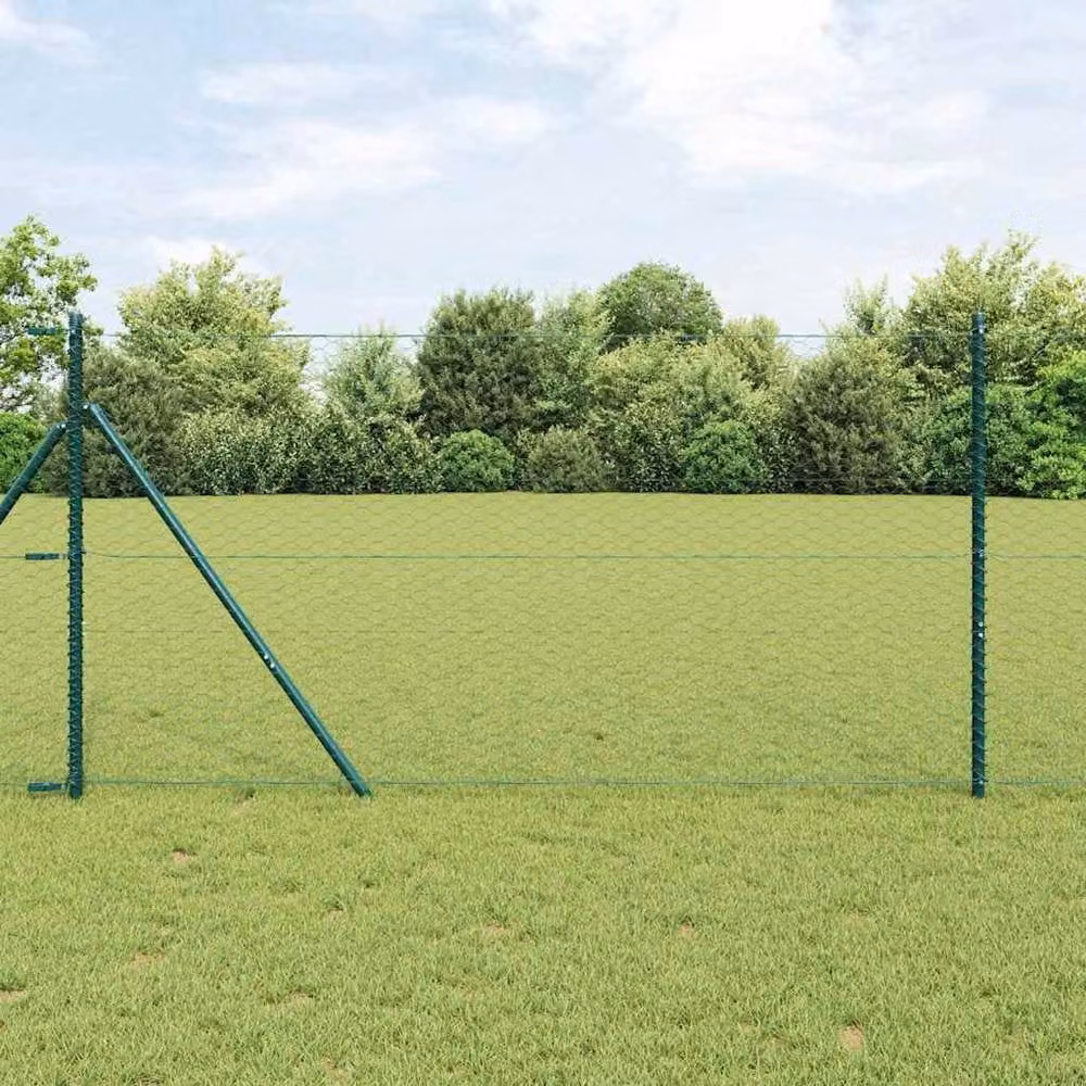 Berkfield Home Green Steel Hexagon Fence – 1