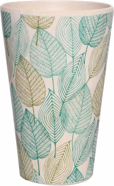 Orsina Eden Leaf Floral Bamboo and Plastic Tumbler in Green and Multicolour – 1