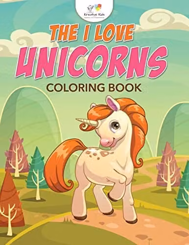Kreative Kids I Love Unicorns Colouring Book for Children, Multicolour, H: 27.94 cm, W: 21.59 cm