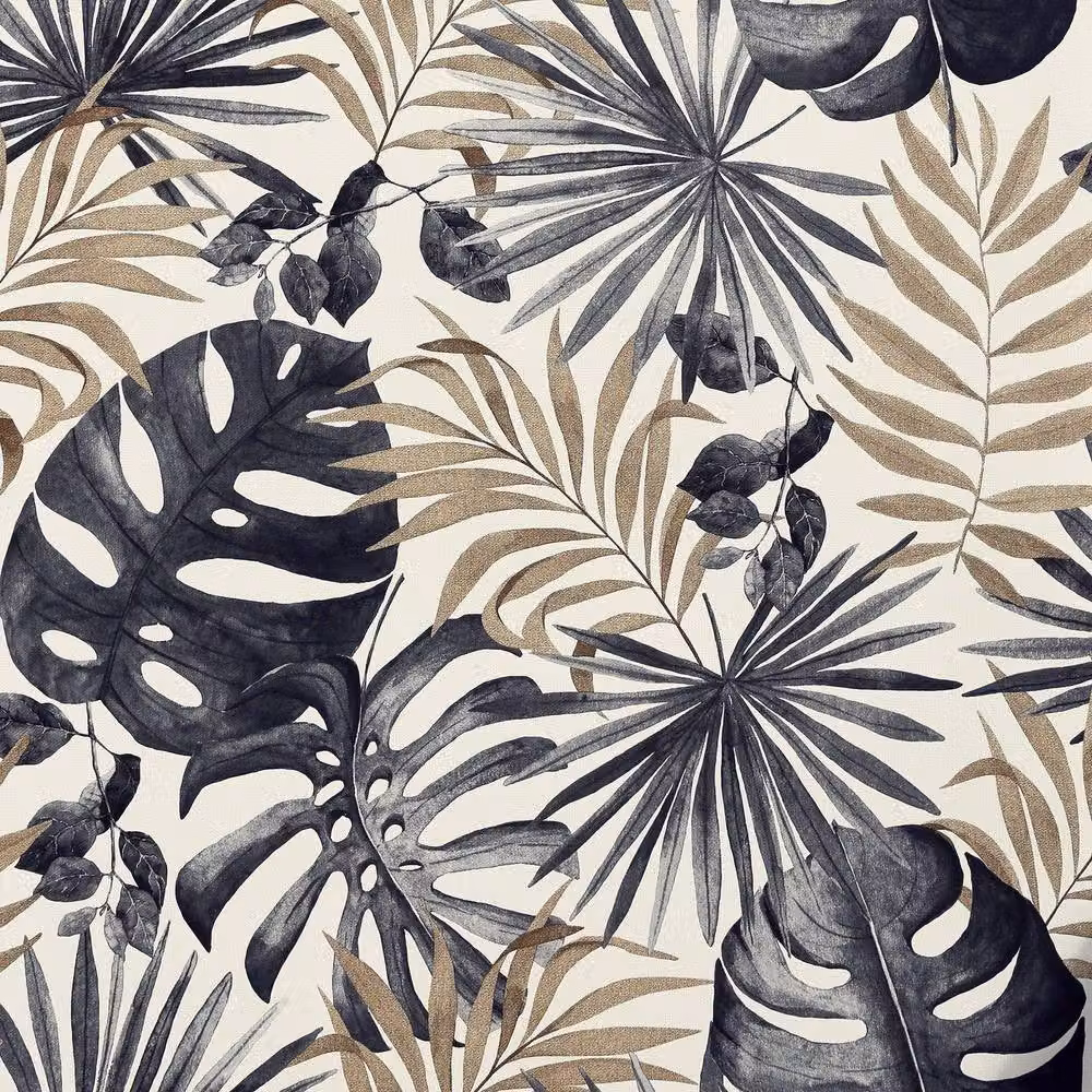 Arthouse Jungle Wall Wallpaper in Black and Gold Botanical Floral Design – 4