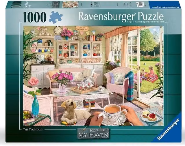 Ravensburger Tea House 1000 Piece Jigsaw Puzzle in Multicolour and Green