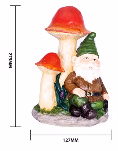 St Helens Home & Garden Solar Garden Ornament Male Gnome with Green Hat and Multicolour Details – 4
