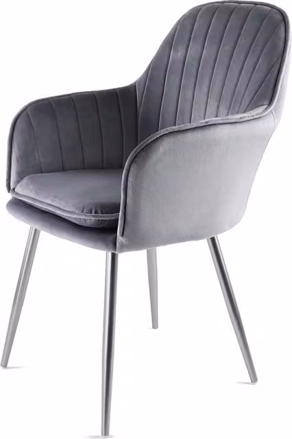 Genesis Muse Velvet Accent Arm Tub Chair in Grey