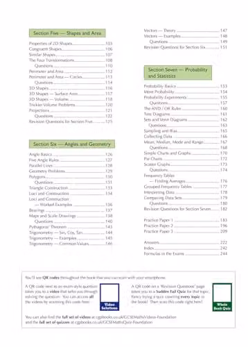 CGP GCSE Maths Complete Revision and Practice Foundation Book with Online Ed, Videos and Quizzes for 2027 and 2028 Exams – 2