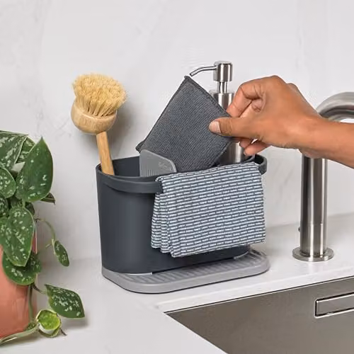 ReBorn Recycled Kitchen Sink Tidy Organiser in Dark Grey, W/D/H: 30.9 x 36.5 x 50.8 cm – 2