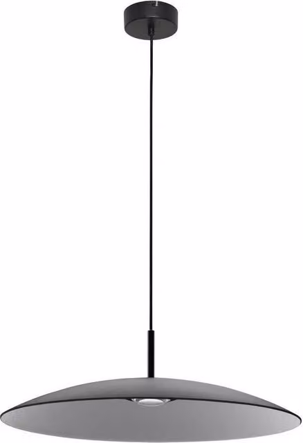 Netlighting Polifemo 60cm Dome Pendant Light in Black with Smokey Glass, 17W LED, 1360lm, 3000K Warm White