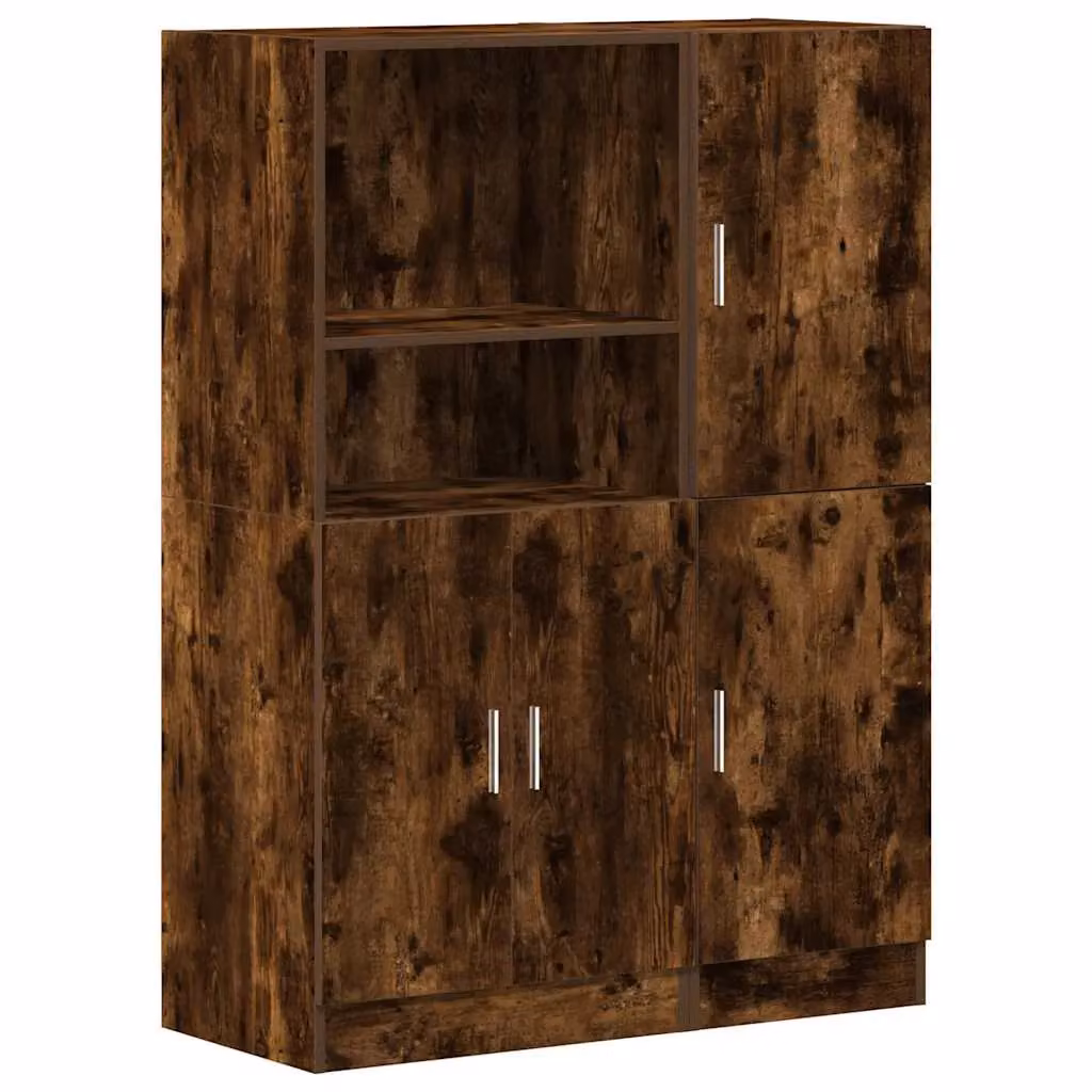 Berkfield Home 2 Piece Modern Smoked Oak Kitchen Cabinet Set in Brown – 2