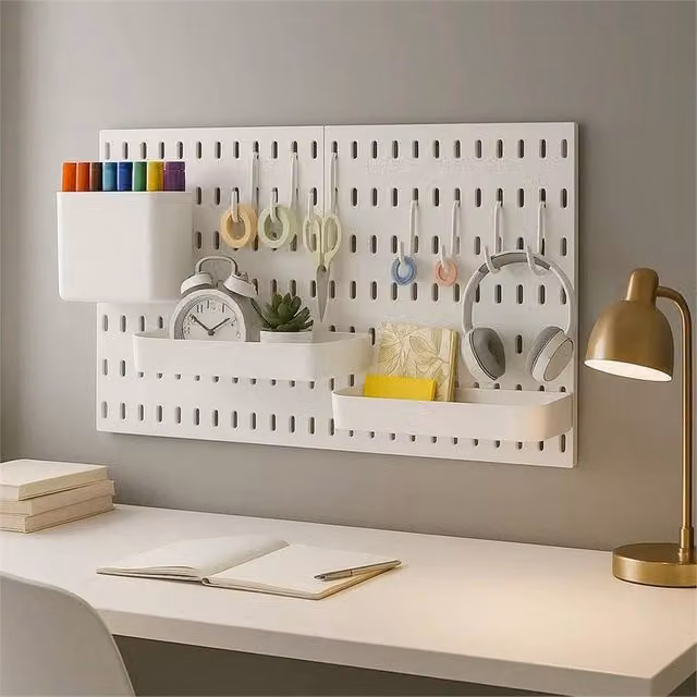 EONLION Wall Organiser System with Hooks in White, W/D/H: 50 x 50 x 50 cm – 1