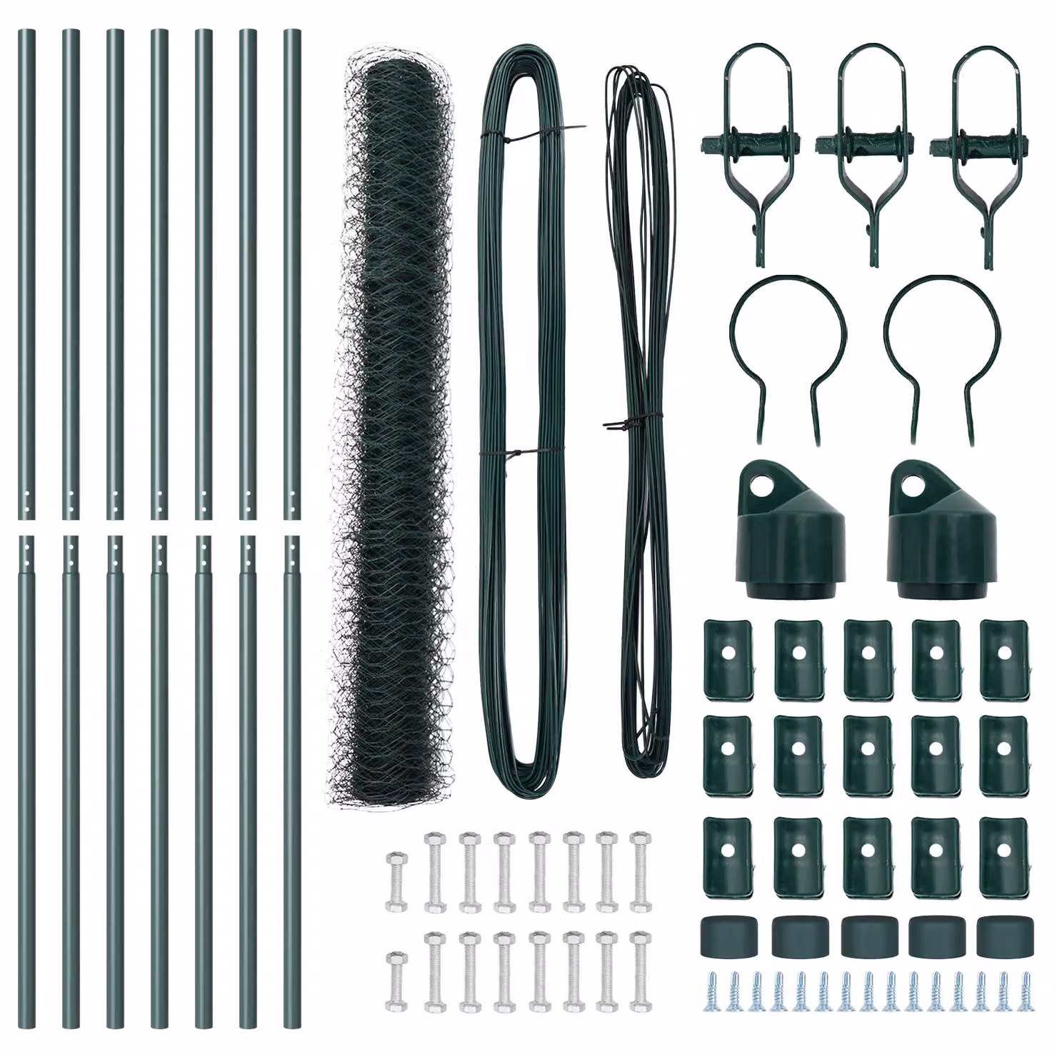 Berkfield Home Green PVC-Coated Steel Hexagon Fence, H: 1 m x W: 10 m – 3