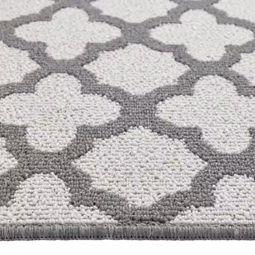 My Mat Moroccan Tile Silver and Grey Stain Resistant Non-Slip Runner, W: 67 cm, L: 100 cm – 3