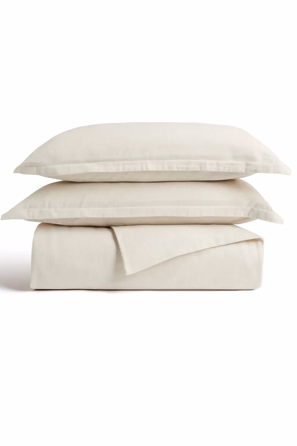 Christy Flannel Marl Brushed Cotton Duvet Cover and Pillowcase Set in Beige, 200 x 200 cm – 2