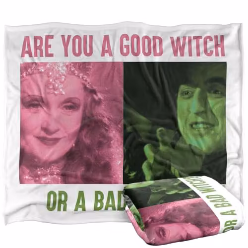 Warner Bros. The Wizard Of Oz Good Witch Or Bad Witch Super Soft Silky Touch Fleece Throw Blanket, Multicolour, W: 152 cm, D: 127 cm