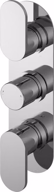 Balterley Current Round Triple Concealed Thermostatic Shower Valve in Chrome and Silver
