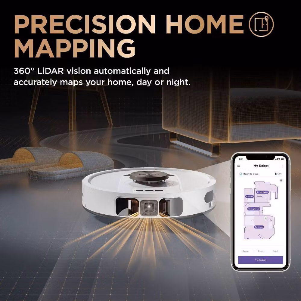 Shark PowerDetect NeverTouch Pro 2 in 1 Robot Vacuum and Mop RV2800ZEUK in White – 6