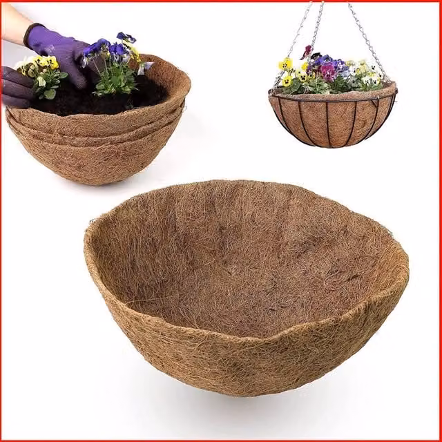 FLAVORA 4 Pack Natural Brown Coco Fiber Liners, 40.64 cm