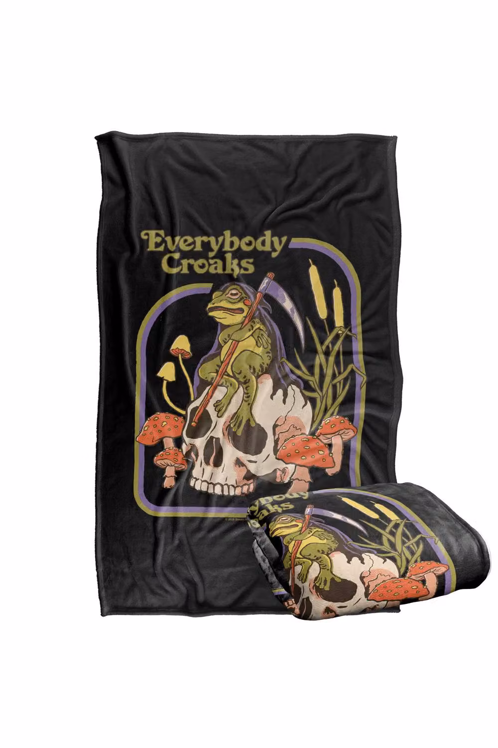 Steven Rhodes Everybody Croaks Super Soft Silky Touch Fleece Throw Blanket, Multicolour, W/D/H: 152 x 127 cm – 2