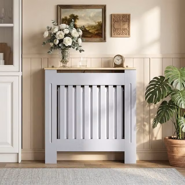 HOMCOM Grey MDF Radiator Cover