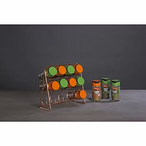 Orsina Elegant Metal Spice Rack in Gold and Bronze – 3