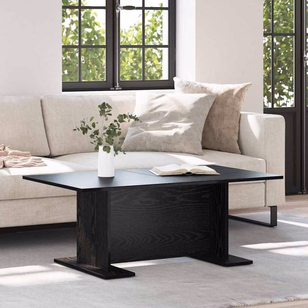 Berkfield Home Beautiful Coffee Table in Black Oak Engineered Wood W/D/H: 103.5 x 60 x 40 cm – 2