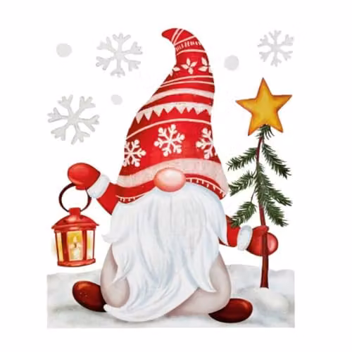 Samuel ALEXANDER Christmas Gonk in Snow Scene Window Decal Decoration with Glitter, Red and White, 35 cm – 7
